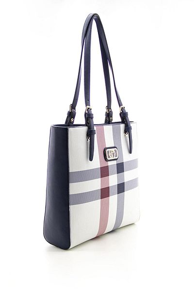 Silver Polo Laci SP1096 Women's Shoulder Bag - Silver & Polo White