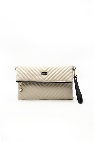 Silver Polo Μπεζ Nv1134 - Γυναικείο Clutch Portfolio