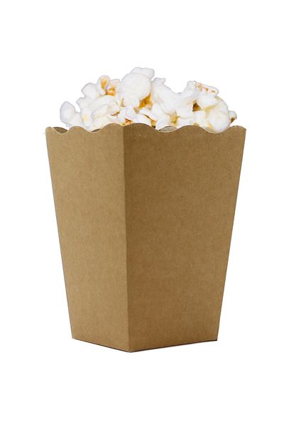 reprodesign 8 Pieces Kraft Natural Color Corn Popcorn Box