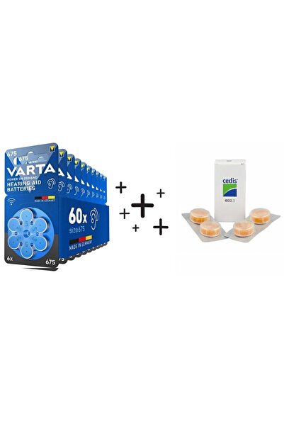 Varta 60 Adet Varta 675 Numara İşitme Cihaz Pili ve Cedis İşitme Cihazı Nem A...