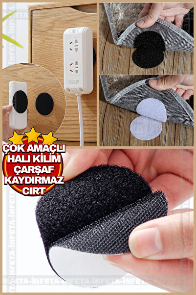 İnfeta 10 Adet Halı Kilim Koltuk Örtüsü Kaydırmaz Sabitleyici Cırt Yıkanabili...