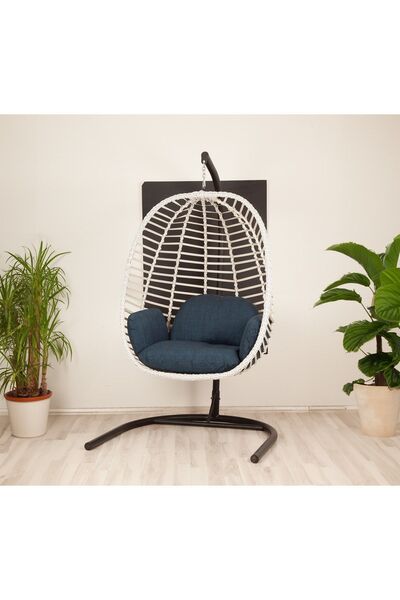 KalyonHome Capri Rattan Tek Kişilik Bahçe Salıncağı Bahçe Mobilyası Balkon Sa...