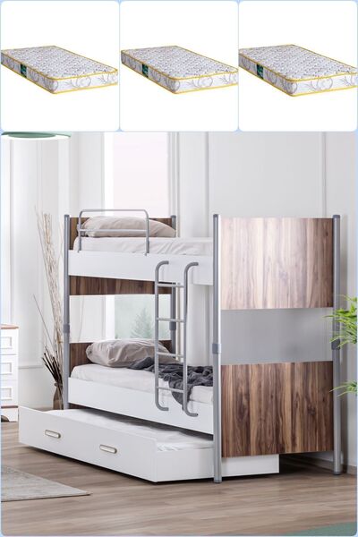 Setay Ranza, Poyraz Metal Ayrılabilir Yavrulu Ranza 3 Adet Comfort Yatak