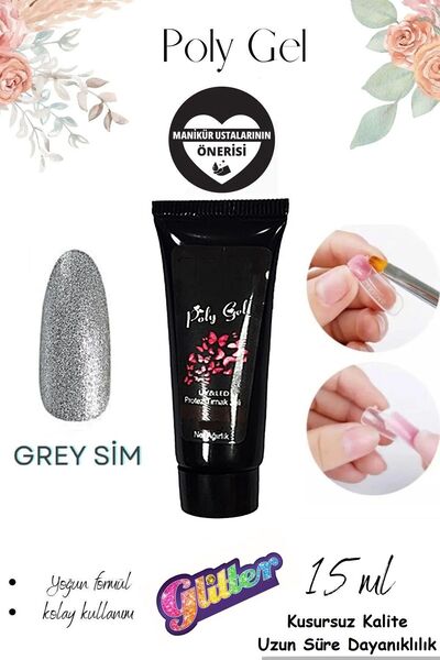 Genel Markalar 15 ml Glitter Serisi Tırnak Uzatma Poly Gel Nail Art Protez Tırnak Polijel Oje Kalıcı Oje Poly Jel