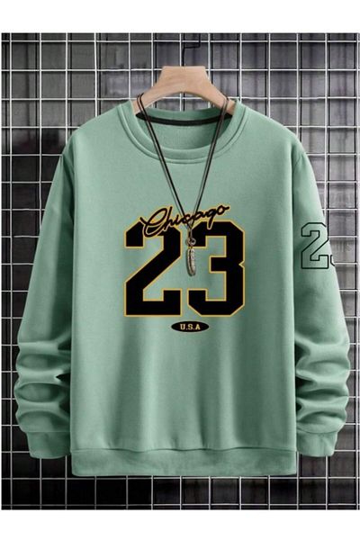 MOONBULL Ανδρικό φούτερ Oversize - Chicago 23 εμπρός και μανίκι με στάμπα