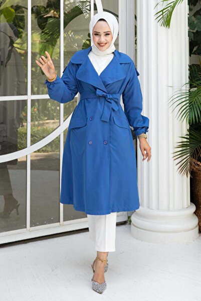 EBRUTESETTÜR Mobile Belted Sleeve Lace-Up Trench Coat