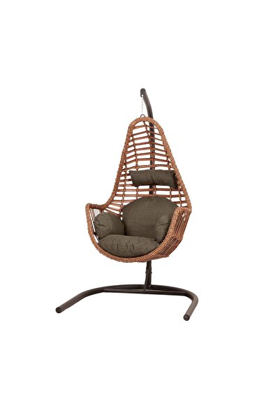 KalyonHome Sardinya Rattan Tek Kişilik Bahçe Salıncağı Bahçe Mobilyası Balkon...