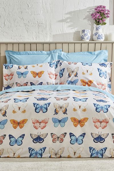 Karaca Home Danny 100% βαμβακερό σετ διπλής παπλωματοθήκης Navy Blue Pp