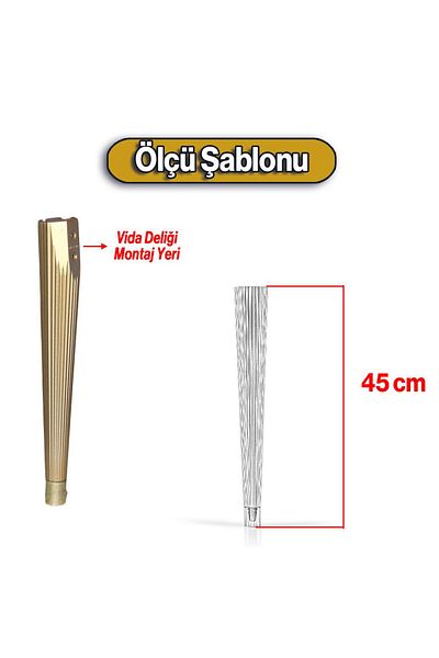 Badem10 Picior Masa de cafea Suit 45cm Plastic Culoare Aur Picior Bucatarie Masa Sufragerie Mobila Picior Zigon Gold 1buc
