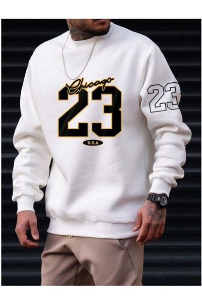 MOONBULL Ανδρικό φούτερ Oversize - Chicago 23 εμπρός και μανίκι με στάμπα