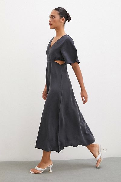 Never more Anti-racite V-neck Side Low-cut Dress