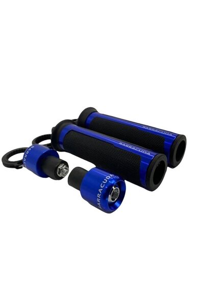 Motobros Barracuda Elcik Ve Gidon Topuzu Takım Seti Mavi Cg Cup Scooter Elcik