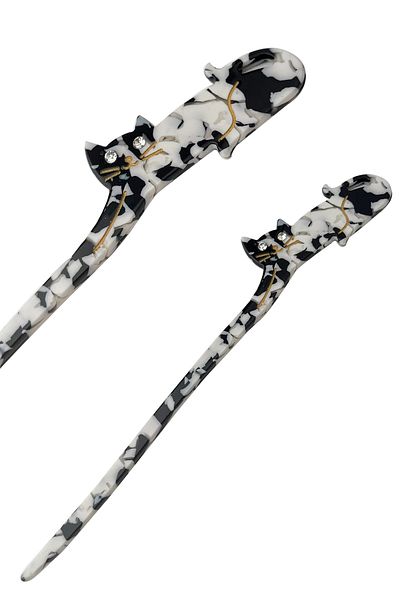 Modex 17cm Lying Cat Figured Stick Hair Bun Clip
