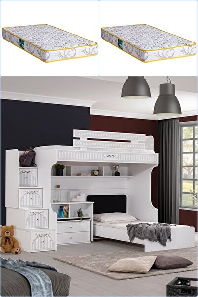 Setay Ranza, Londra Ranza Karyola Oturaklı Çalışma Masası 2 Adet Comfort Yatak