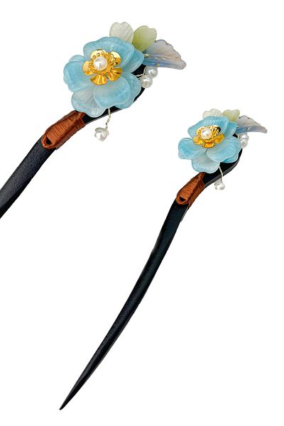Modex 18cm Flower Patterned Pearl Stick Hair Clip