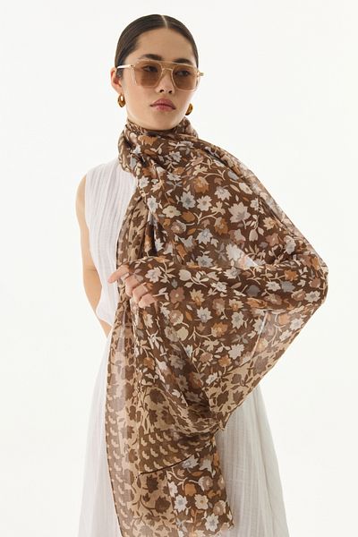 SOFT AKSESUAR Mini Floral Pattern Shawl - Lightweight and Stylish