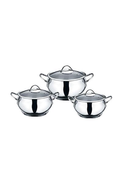 Kahramanlar Steel Elite 3-Piece Medium Size Casserole Pot Set