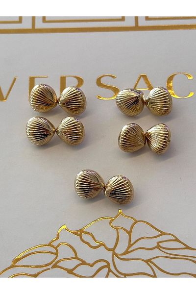 ODDA TASARIM ATÖLYESİ Gold Colored Seashell Model Shirt and Blouse Button Set