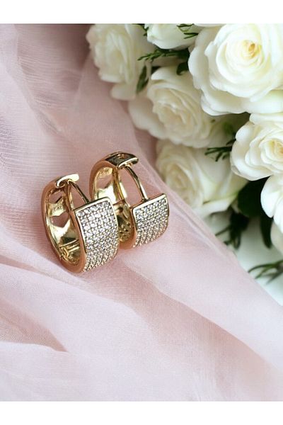 XUPING JEWELRY أقراط حجر الزركون الذهبي