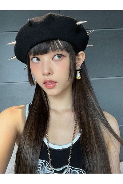 KRIMO Kpop New Jeans Haerin And G-ıdle Yuqi Black Painter Beret