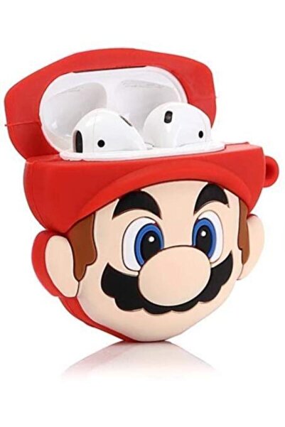 Genel Markalar Airpodss 1. 2. Nesil Uyumlu Kırmızı Super Mario Silikon Kılıfı