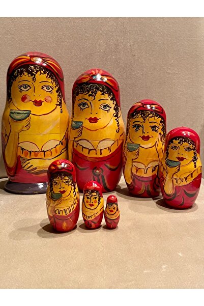 LüksAksesuar Rus Matruşka Imzalı Ürün El Boyama Sovyet Hikayeli Matruska