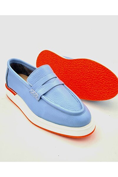 aayak&kabımofficial حذاء لوفر أزرق نسائي - حذاء لوفر كاجوال