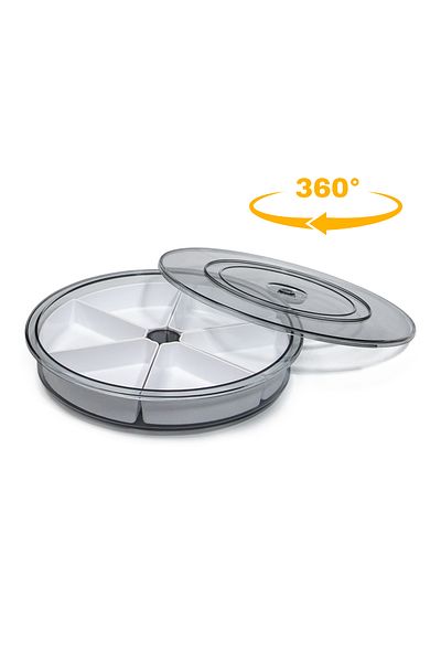Nesto Home 6 Compartments 360 Degree Rotatable Serving Bowl and Breakfast