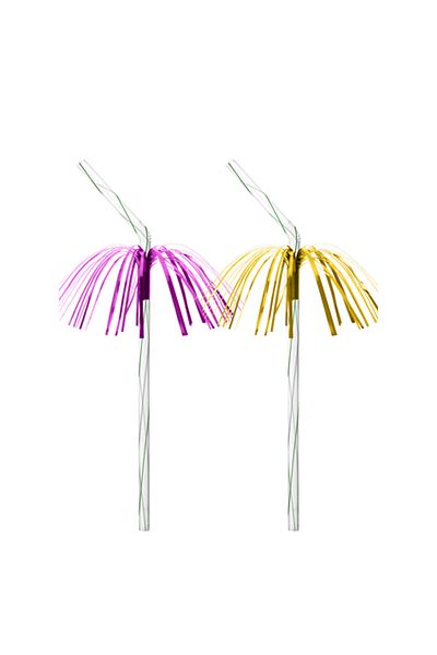 Jawad Flex Straw With Fountain Polypropylene - 5X240mm - 12Pcs