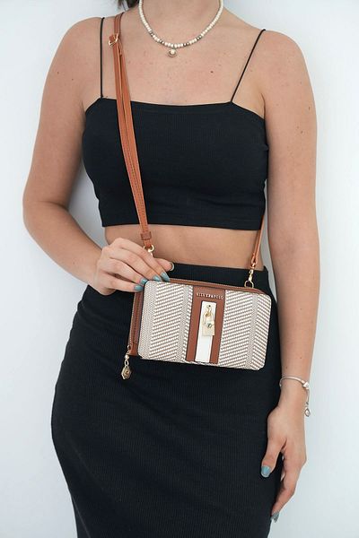 Silver Polo Taba Bone SP1138 - Дамски портфейл и картодържател в сребристо-бежов цвят