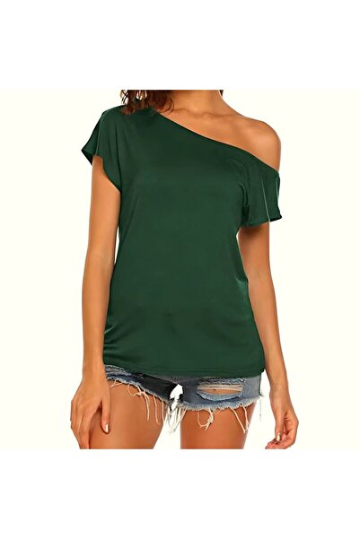 Lucky Line Γυναικεία μπλούζα με έναν ώμο από χτενισμένο βαμβακερό ύφασμα Lycr...