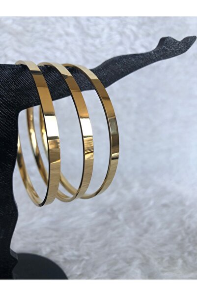 HA WEL ACCESSORY ÇELİK KALIN AJDA BİLEZİK 3LÜ KÜÇÜK BOY 60MM GOLD
