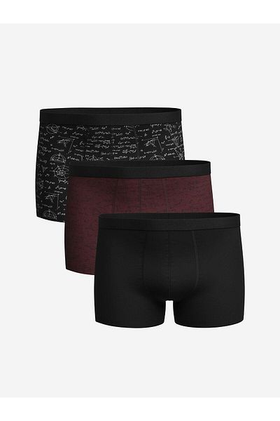 LC Waikiki Boxeri negri din bumbac flexibil pentru bărbați - 3 bucăți de potrivire standard