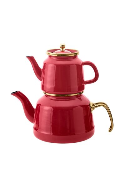 AROW TR-4535 Kırmızı Emaye Çaydanlık Takımı