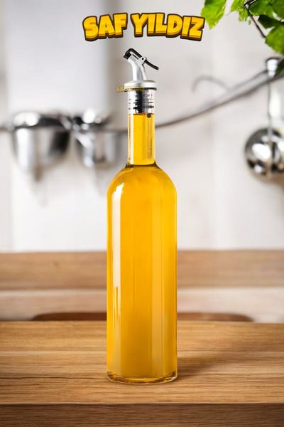 saf yıldız 1 Litre Zeytinyağı Sıvıyağ Şişesi Yağdanlık Yağlık Sirkelik Pekmez...