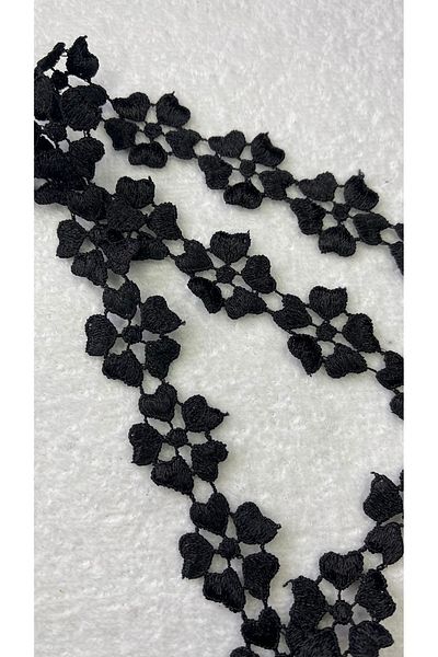 Ozpas Black Flower Patterned Strip - 2 Cm X 2 Mt