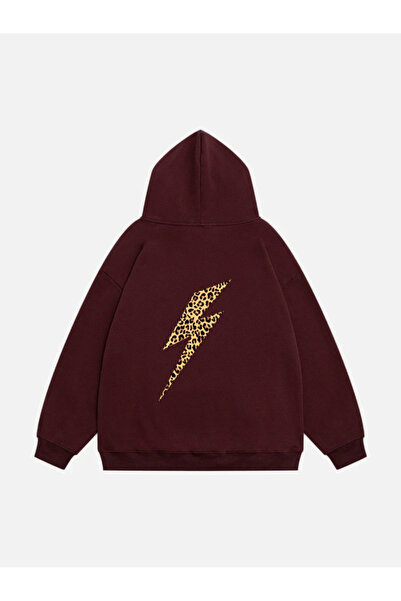 Mad&Calf Leo Thunder print - Ženska velika flis majica sa kapuljačom