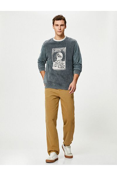 Koton Boyfriendhose gewaschen mit Taschendetail und Knopfleiste