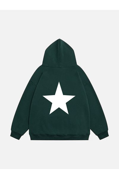 Mad&Calf Φούτερ με διπλό αστέρι με στάμπα Unisex Oversize Hooded Fleece