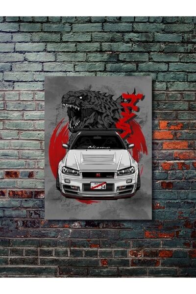ZNC Nissan Skyline GTR34 - Eşsiz Tasarım Otomobil Posterleri, Özel Tasarım Ka...