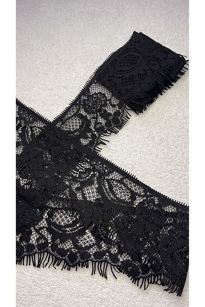 Ozpas 7.5 Cm X 2 M Black Lace Edge with Beard