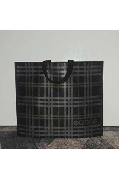 Panda (500 AD) Kulplu Körüklü Eczane Bez Çanta Ekose Desen Bez Torba 40x34x7