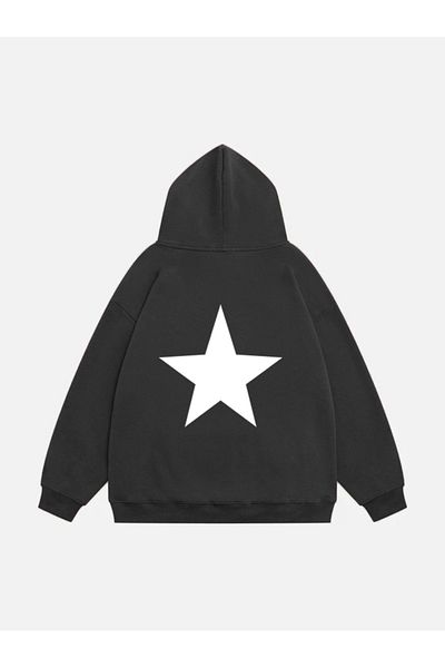 Mad&Calf Φούτερ με διπλό αστέρι με στάμπα Unisex Oversize Hooded Fleece