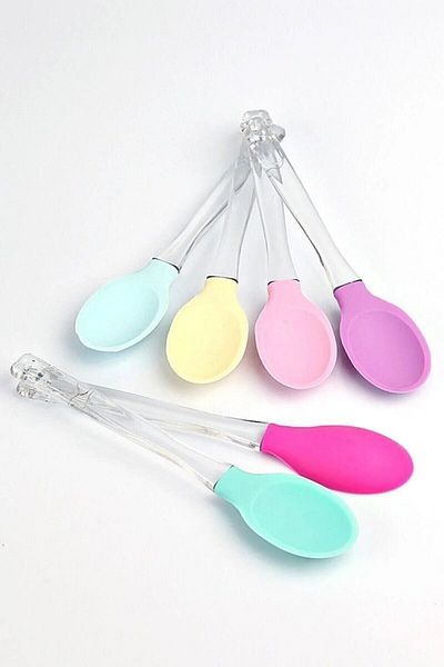 GAT Shop Silicone Food Salad Serving Spoon with Plastic Handle 30 Cm