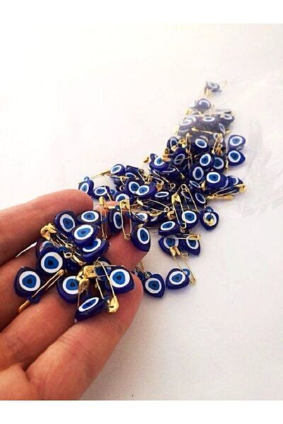 312 KONSEPT Mărgele de ochi albastru - 50 de bucăți cu ace și ace cu furculiță pentru hobby decorativ