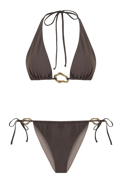 AQUELLA Triangle Bikini Set - Mink με αξεσουάρ