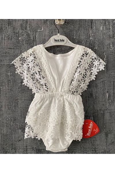 Kokosh kidss Special Day Baby Girl Jumpsuit - Floral Pattern and Lace