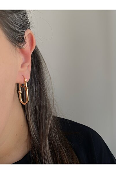 Owentis Çelik Rose Gold Ataç Model Keith Küpe -kararma yapmaz-