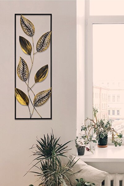 Muyika Design Muyika Fogli Metal Tablo Ev Ofis Dik Yaprak 90x32 Tbl-m