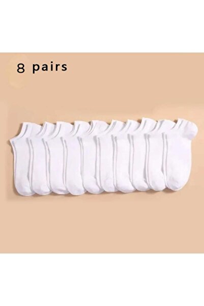 çorapkolik Детски комплект къси бели чорапи от 8 части